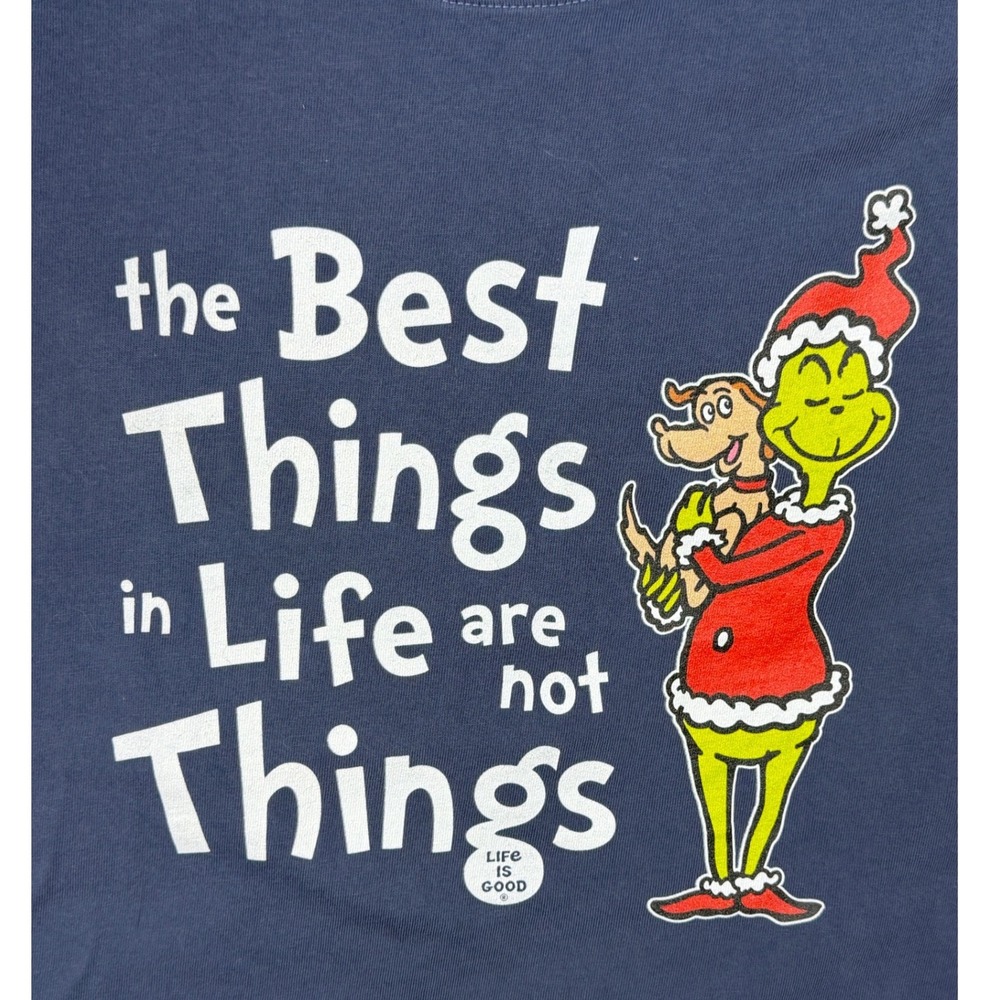 Life is Good Women XXL Crusher Tee Navy Blue Grinch The Best Things Life T-Shirt